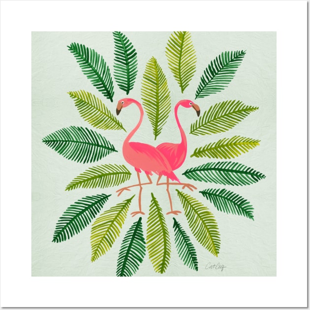 flamingos green Wall Art by CatCoq